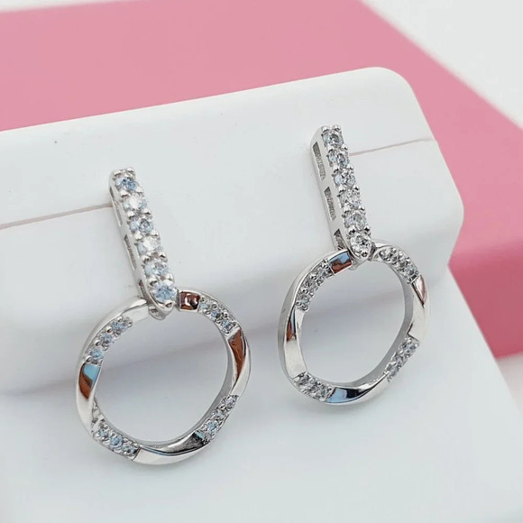 - "925 Sterling Silver Cubic Zirconia Earrings, U19254701 - Picture 3 of 11